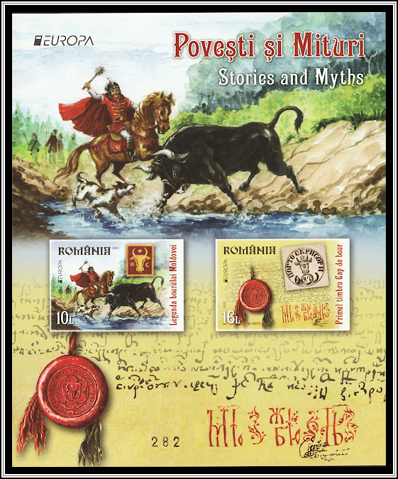 Legends of the Moldavian Aurochs and the Bull Head First Stamp