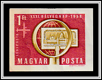 Parliament Stamp Under Magnifying Glass
