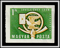 Post Horn, Carrier Pigeon with Letter, Quill Pen